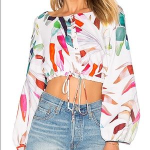 Mara Hoffman Crop Peasant Blouse - Small